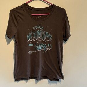 🌸O'Neill Dark Gray Tee with Light Blue Mountain Design